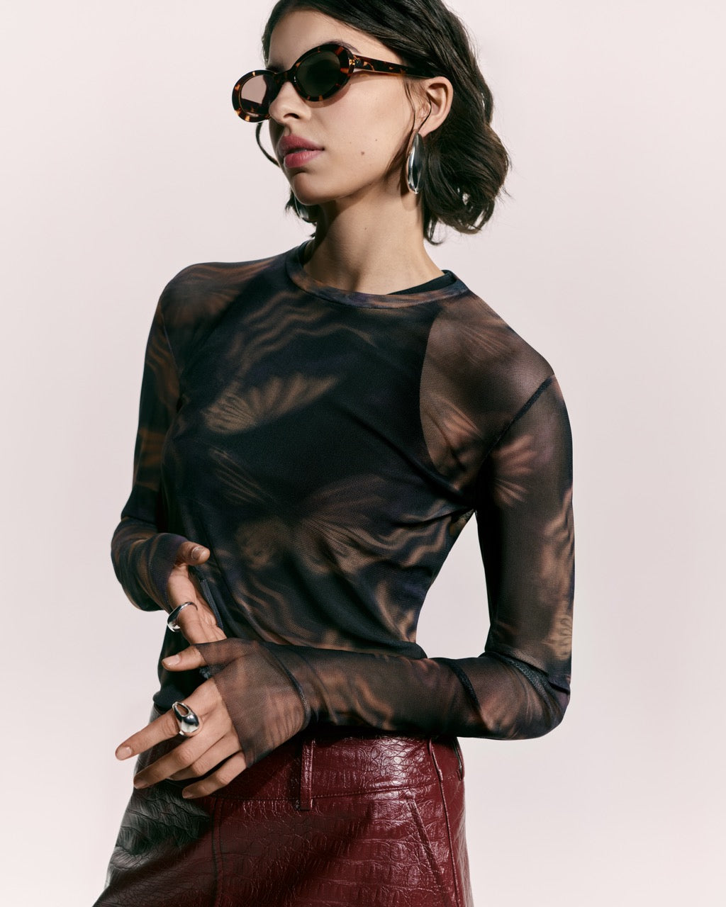 BUTTERFLY MESH T-SHIRT WOMEN - 3